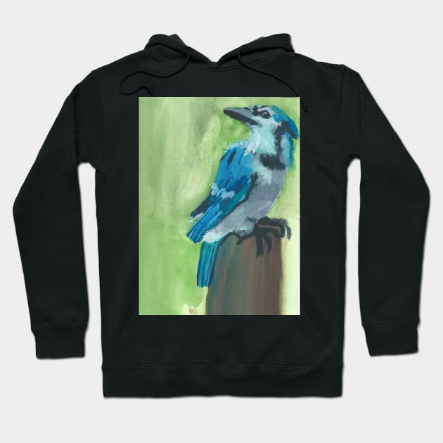 Blue Jay Watercolor Hoodie by Absel123